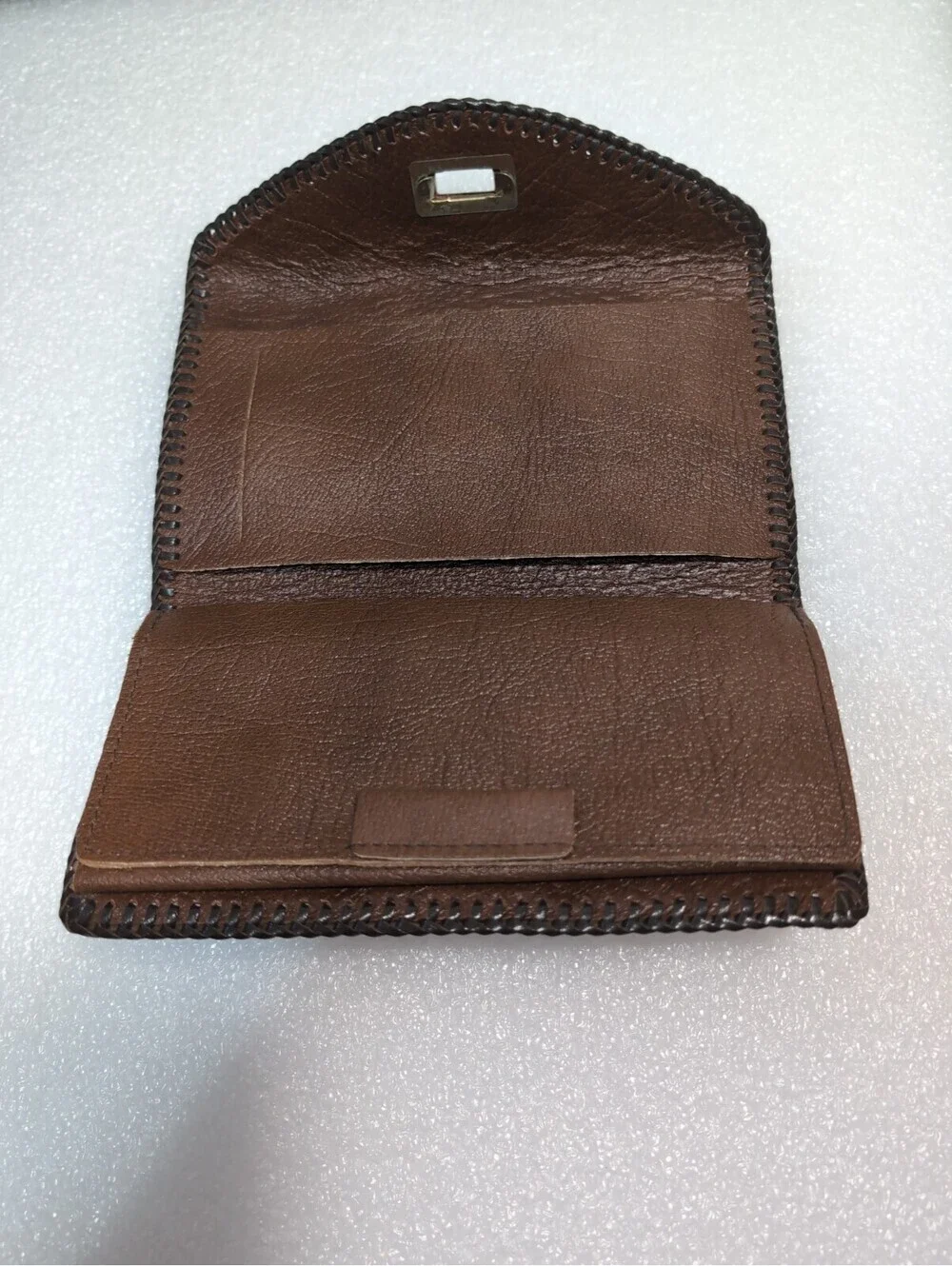 Floral Brown Genuine Leather Vintage Hand-Tooled Clutch/Wallet 